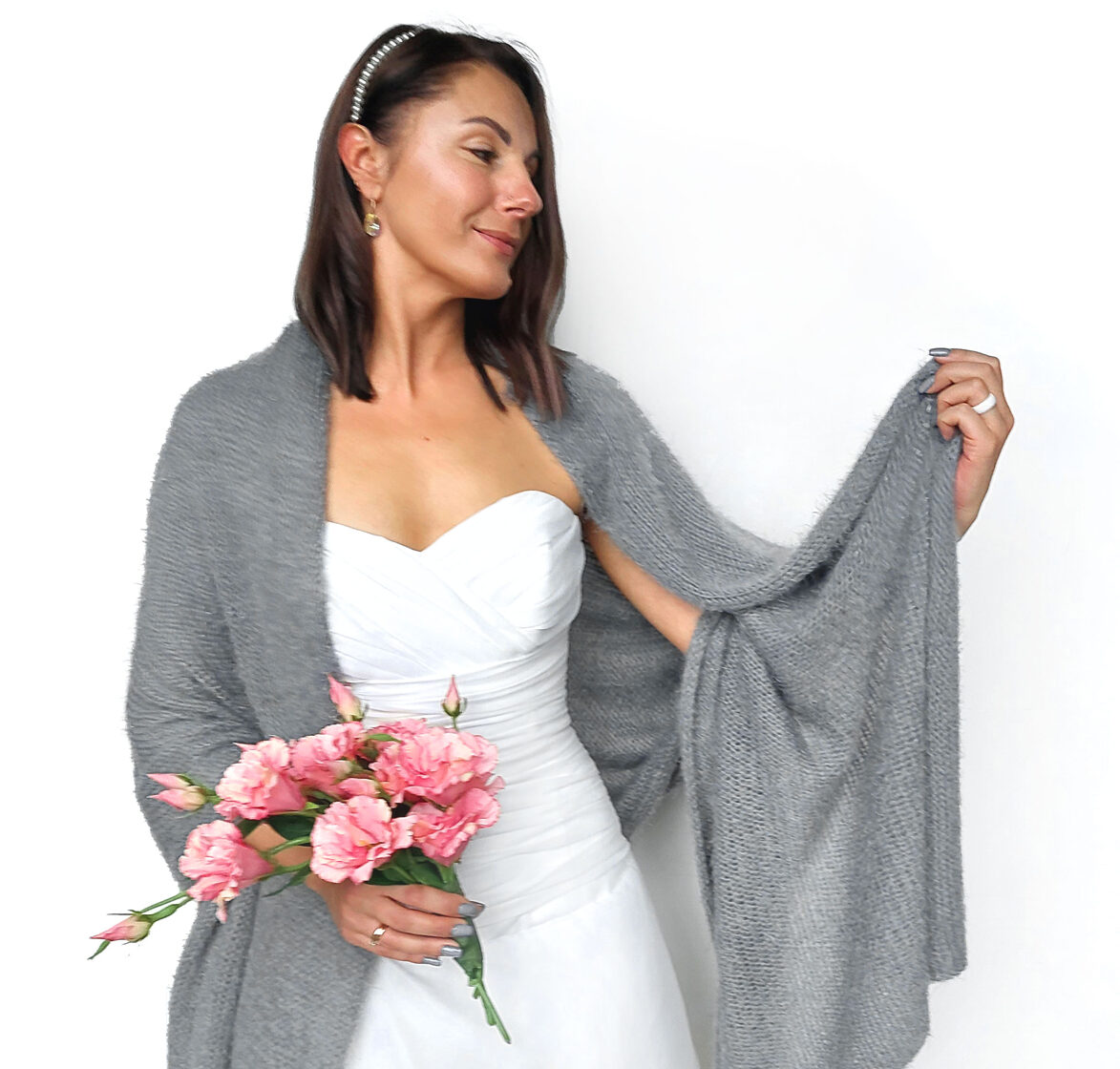 Winter wedding knit shawl sales