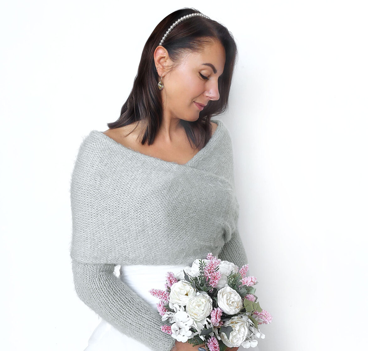 Grey shrug for wedding sale