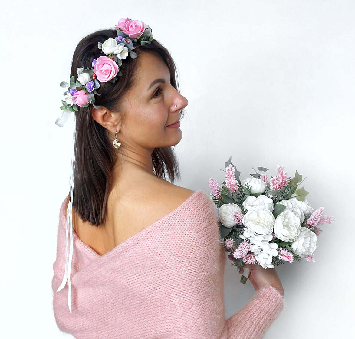 Light pink bridal shrug, soft bridal cover up, for the bridesmaids, VP10