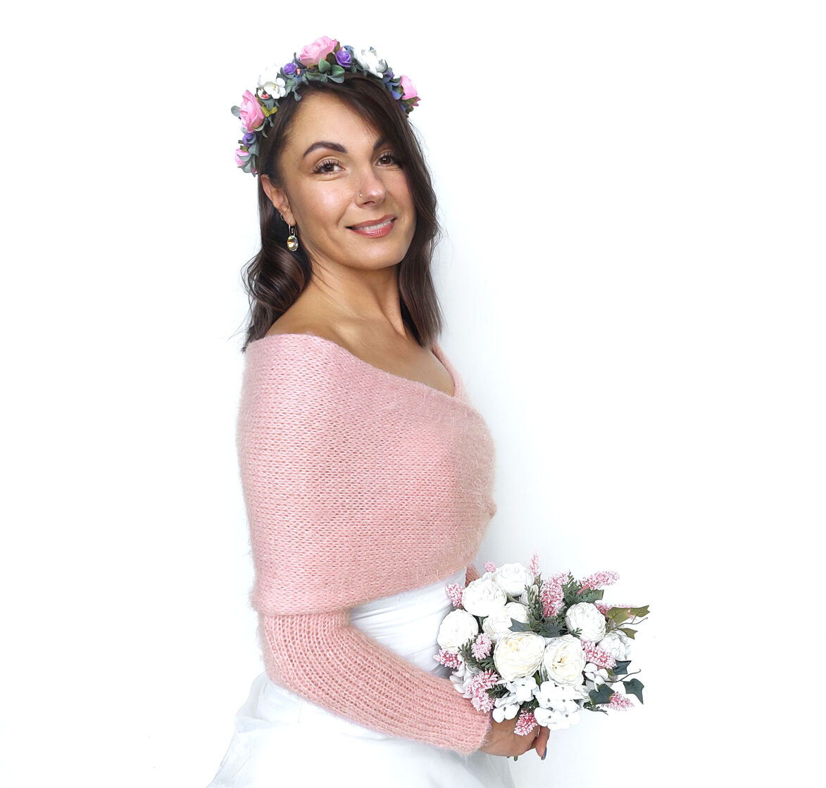 Light pink bridal shrug, soft bridal cover up, for the bridesmaids, VP10