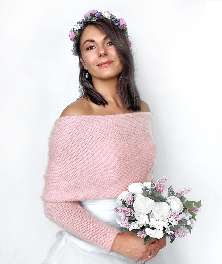 Light pink bridal shrug, soft bridal cover up, for the bridesmaids, VP10