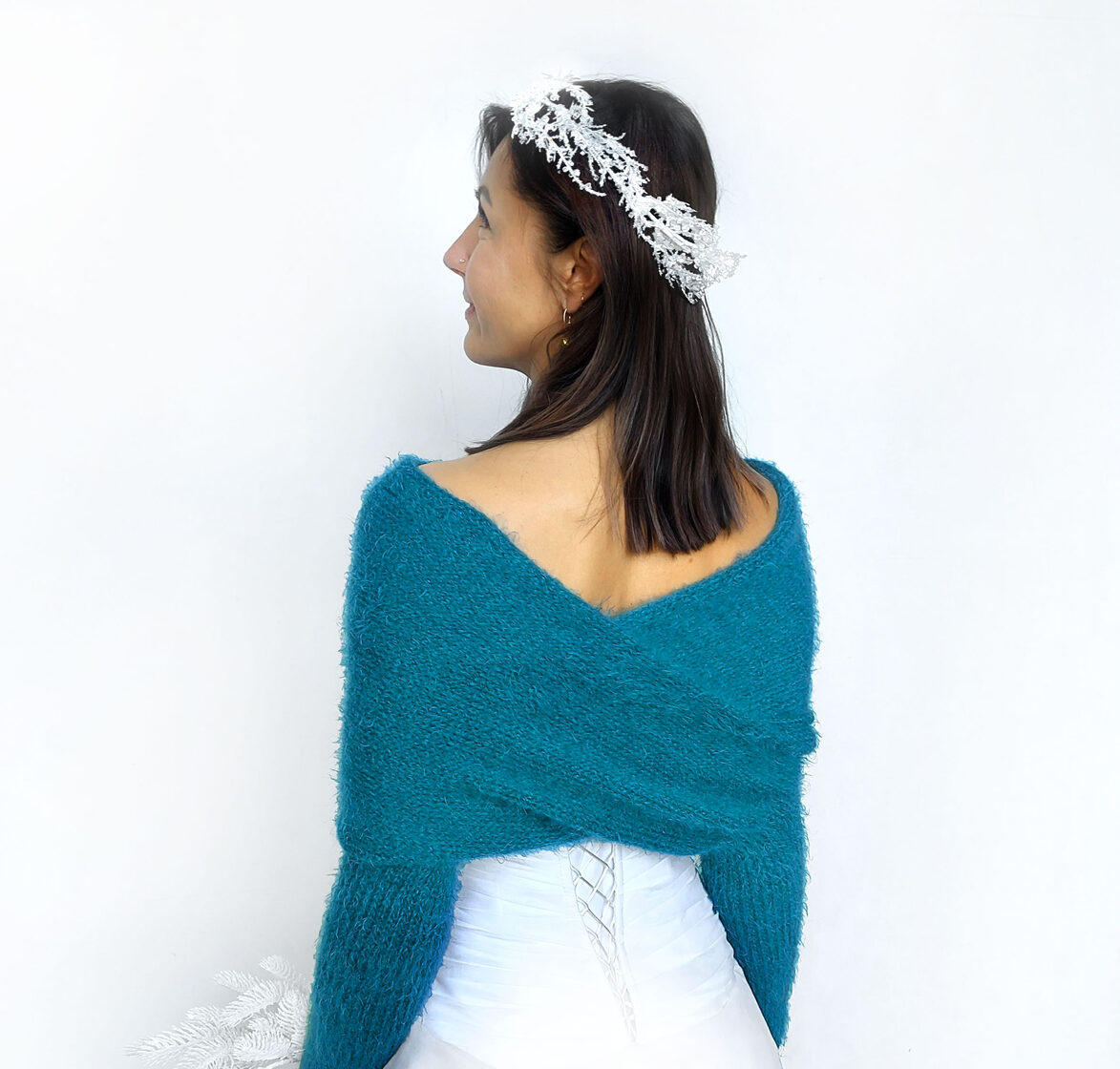 Turquoise bridal shrug, bridal cover up, for the bridesmaids, VB21