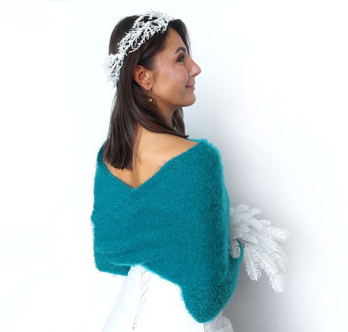 Turquoise bridal shrug, bridal cover up, for the bridesmaids, VB21