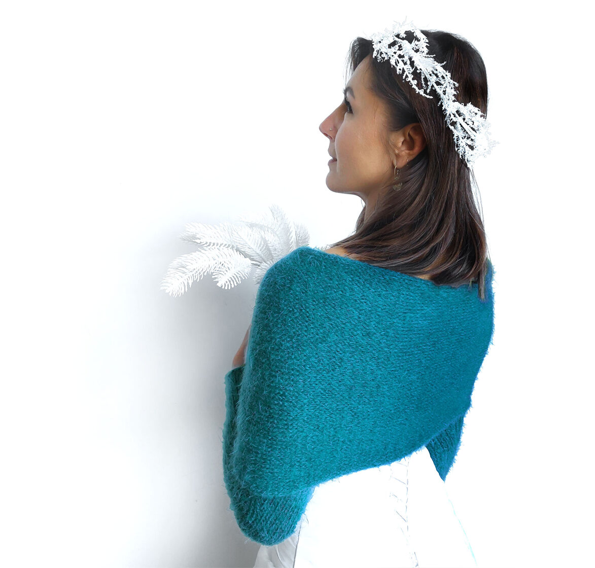 Turquoise bridal shrug, bridal cover up, for the bridesmaids, VB21