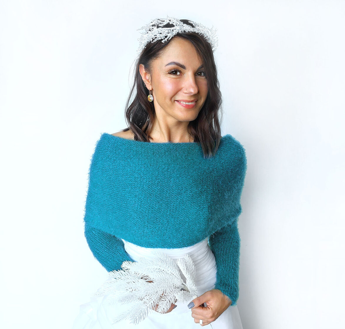 Turquoise bridal shrug, bridal cover up, for the bridesmaids, VB21