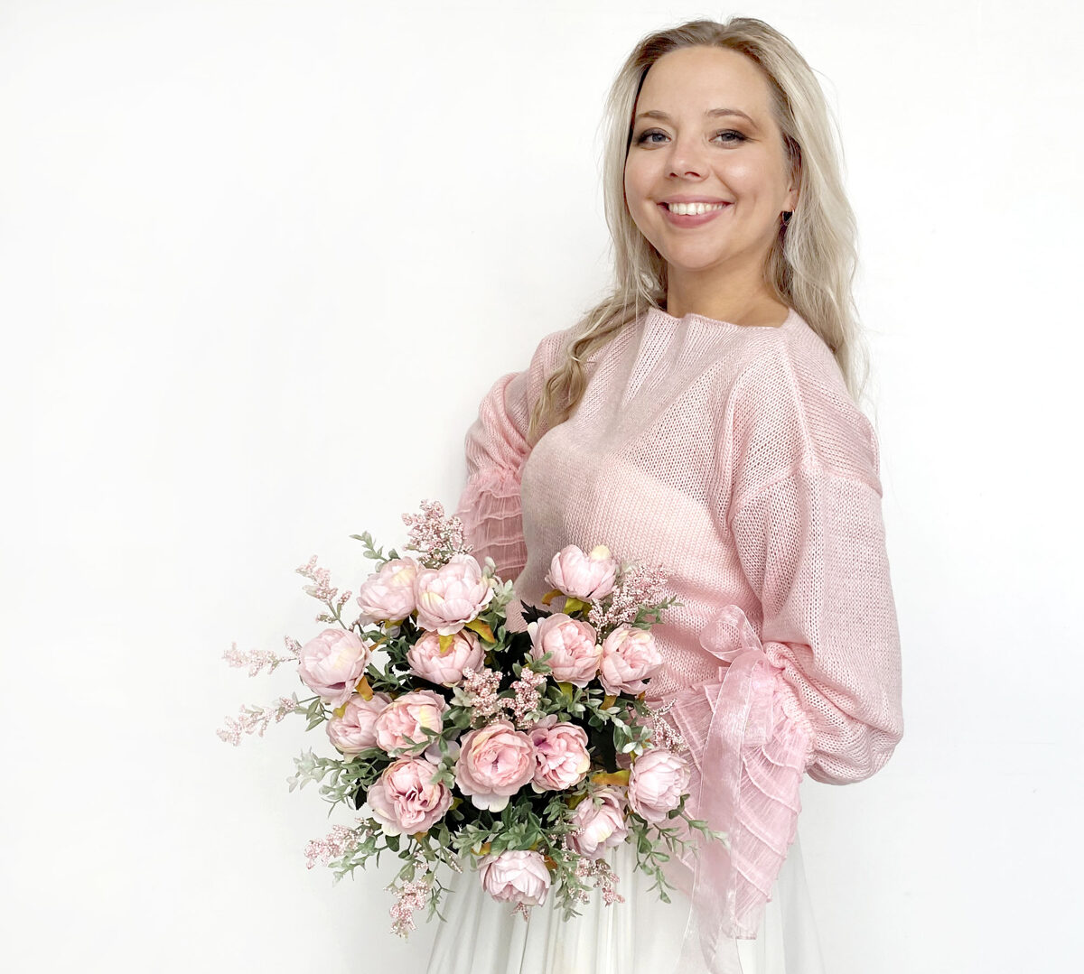 Blush pink bridal sweater, wedding jacket, bridal jumper, wedding