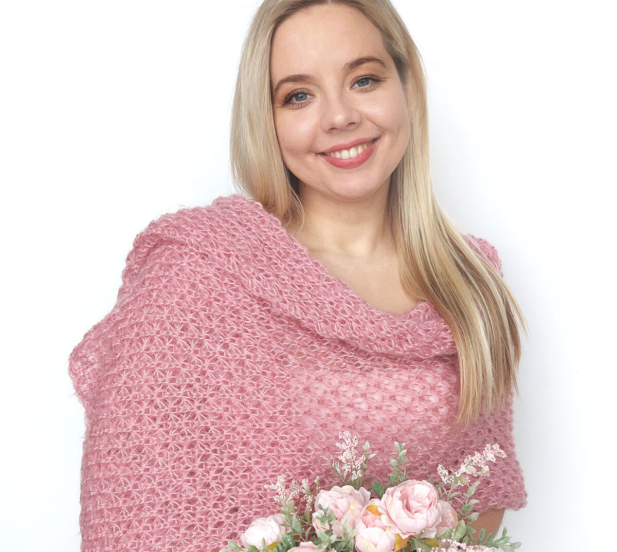 dusty rose wedding shawl