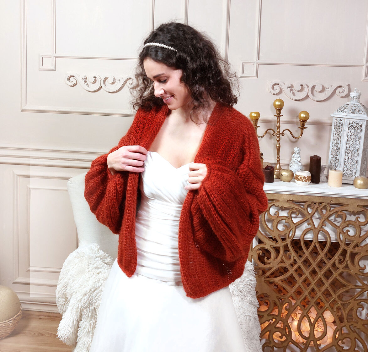 Chunky burnt orange cardigan best sale