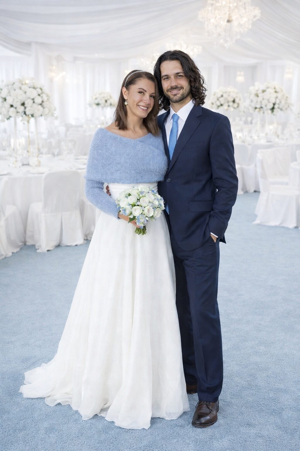 shrug for bridesmaid dress Hand Knit Lace Wedding Shrug with Puff Sleeves main image 0