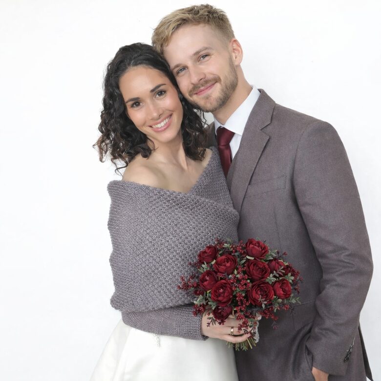 Tumši pelēks līgavas džemperis, kardigans, plecu šalle ar piedurknēm, kods WGY10