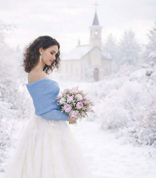 Sky blue wedding sweater, bridal jacket, cover up, knitted shrug, kods WB1