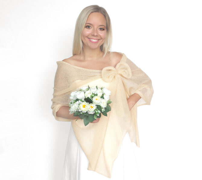 Mohair and silk shoulder shawl creme, wedding wrap, bridal shawl, bridal cover up, bridesmaid shawl, codeWC9
