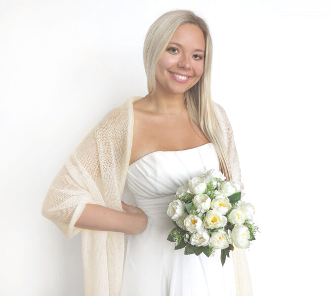 Mohair and silk shoulder shawl ivory, wedding wrap, bridal shawl, bridal cover up, bridesmaid shawl, codeWI4