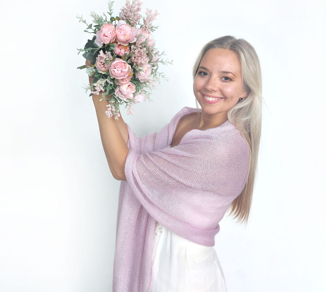 Mohair and silk shoulder shawl pale pink, wedding wrap, bridal shawl, bridal cover up, bridesmaid shawl, WP3