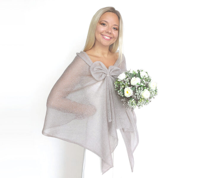 Mohair and silk shoulder shawl taupe, wedding wrap, bridal shawl, bridal cover up, bridesmaid shawl, WG2