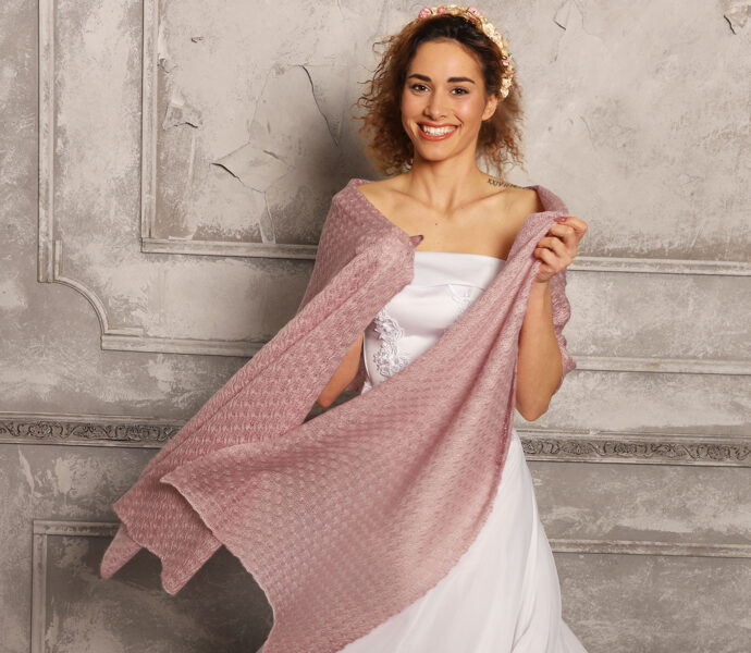 Dusty rose bridal shawl, wedding wrap, bridal cover up, knitted shawl, bridesmaid shawls, WP13