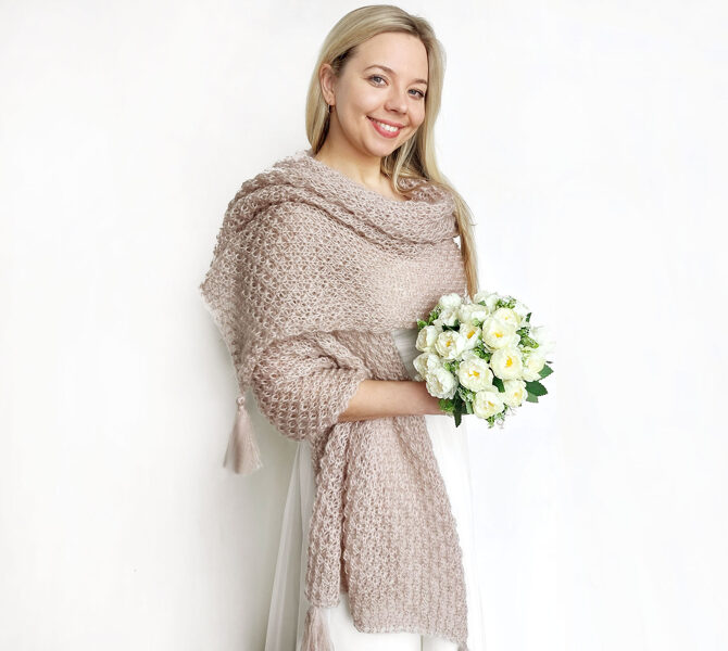 Mohair bridal shawl for winter wedding, bridesmaids shawls, code WB15