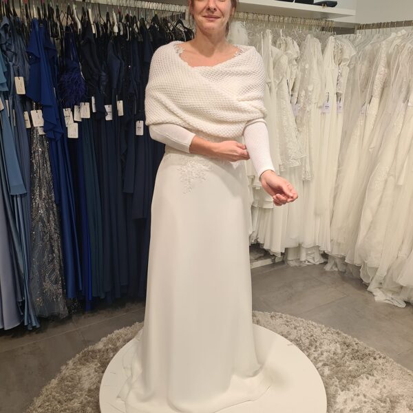 pull de mariée tricoté crème blanc