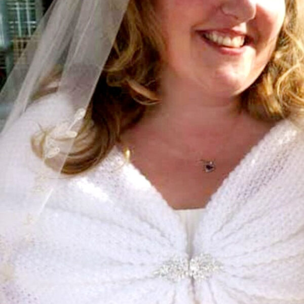étole de mariée blanche
