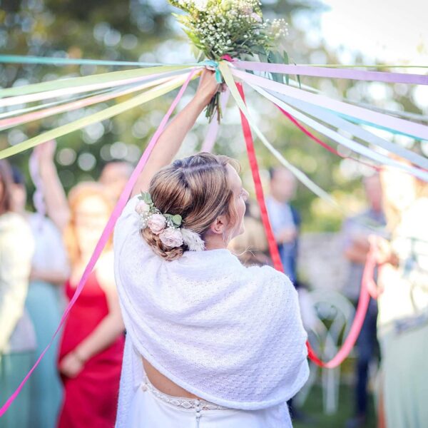 châle de mariée blanc