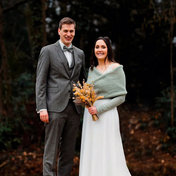 boléro de mariée vert sauge