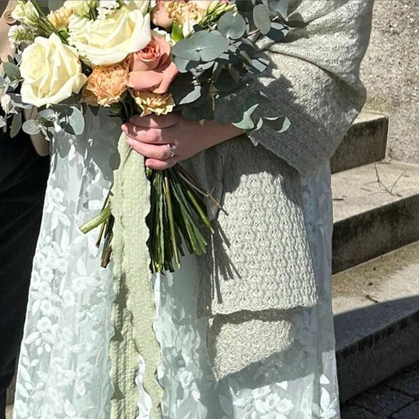 bridal shawl sage green color