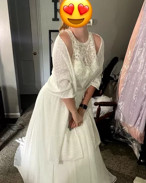 ivory knit shawl for wedding