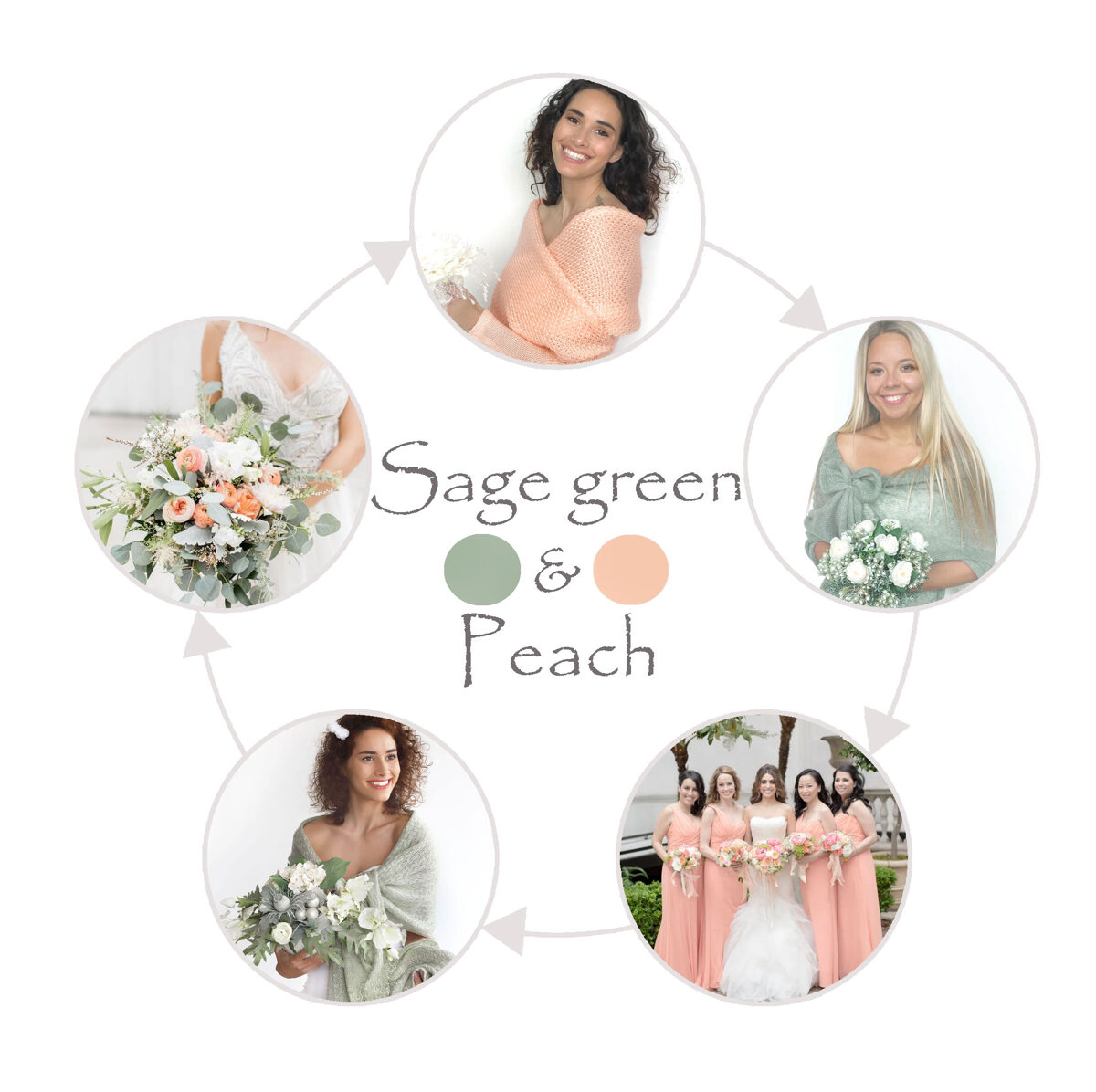 sage green and light peach wedding colors 2025